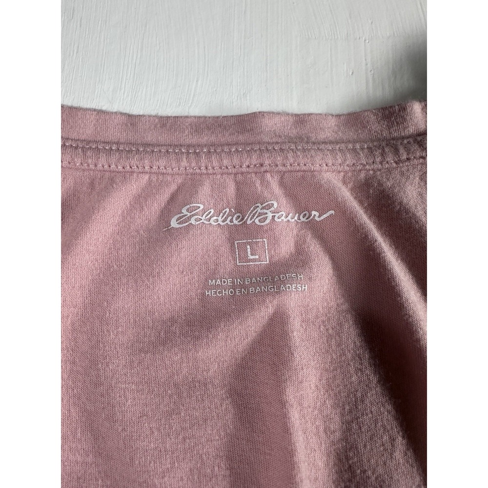 Eddie Bauer Women's Large T-shirt Short Sleeve Crew Neck Pink Casual Cotton Bld - Picture 2 of 6